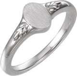 Sterling Silver Engravable Wheat Pattern Signet Ring