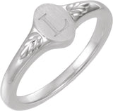 Sterling Silver Engravable Wheat Pattern Signet Ring