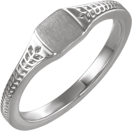 Sterling Silver Wheat Pattern Signet Ring