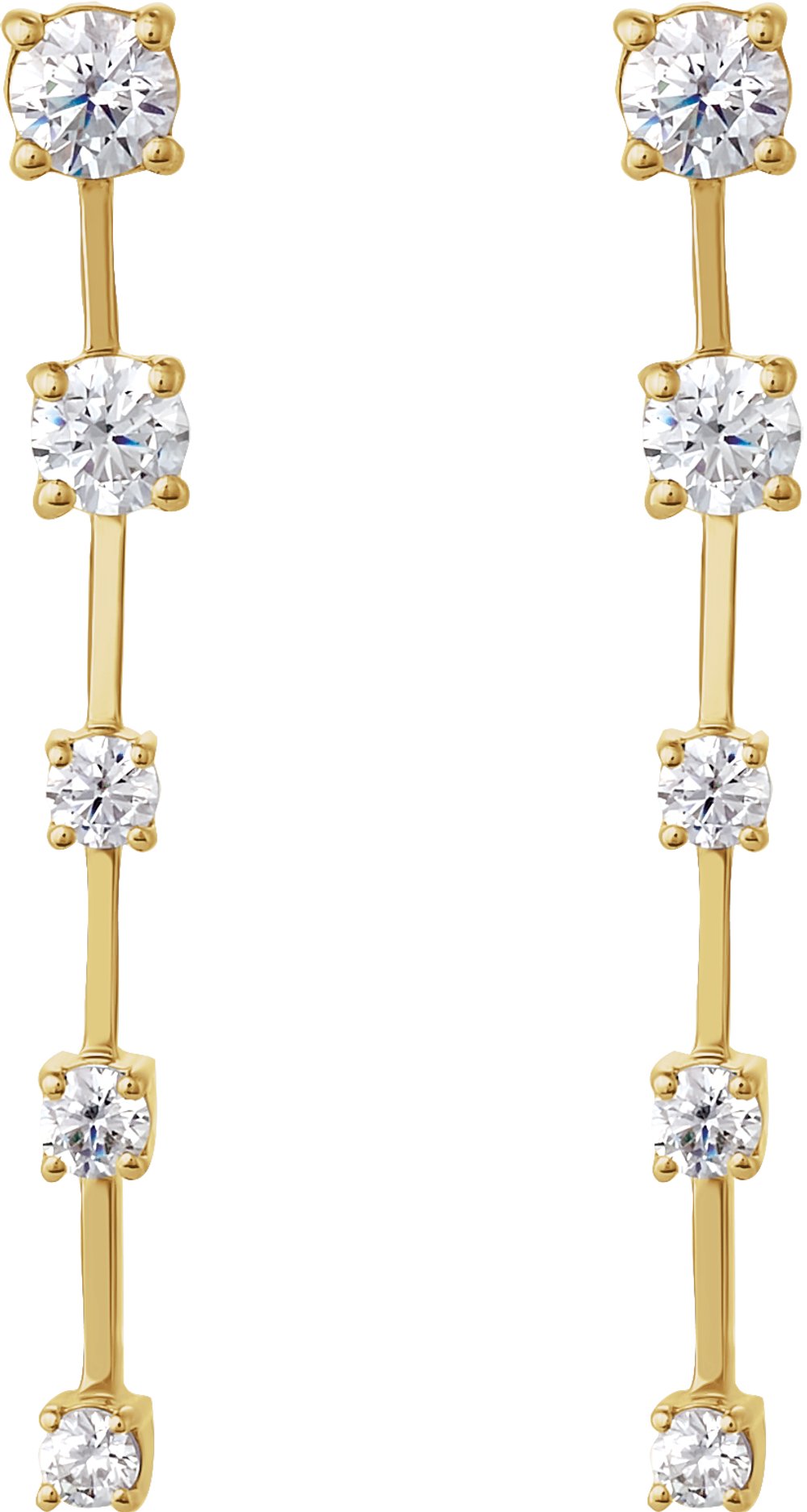14K Yellow Gold 3/4 CTW Lab-Grown Diamond Drop Earrings