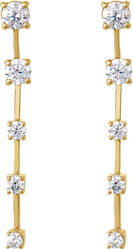 14K Yellow Gold 3/4 CTW Lab-Grown Diamond Drop Earrings
