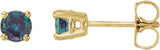 14K Yellow Gold Lab-Grown Alexandrite Stud Earrings