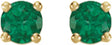 14K Yellow Gold Lab-Grown Emerald Stud Earrings