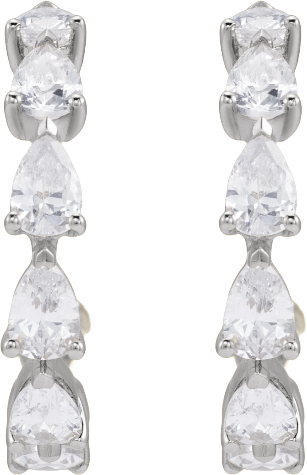 14K White Gold 1 1/4 CTW Lab-Grown Diamond Hoop Earrings