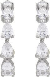 14K White Gold 1 1/4 CTW Lab-Grown Diamond Hoop Earrings
