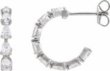 14K White Gold 1 1/4 CTW Lab-Grown Diamond Hoop Earrings