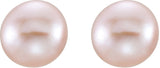 14K Yellow 8-9 mm Cultured Pink Freshwater Pearl Earrings