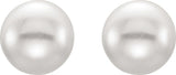 Sterling Silver 7-8 mm Cultured White Freshwater Button Pearl Earrings