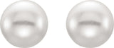 Sterling Silver 8-9 mm Cultured White Freshwater Button Pearl Earrings