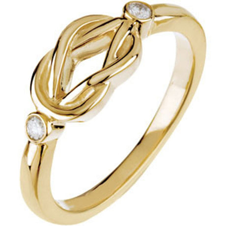 14K Yellow .06 CTW Natural Diamond Knot Ring 