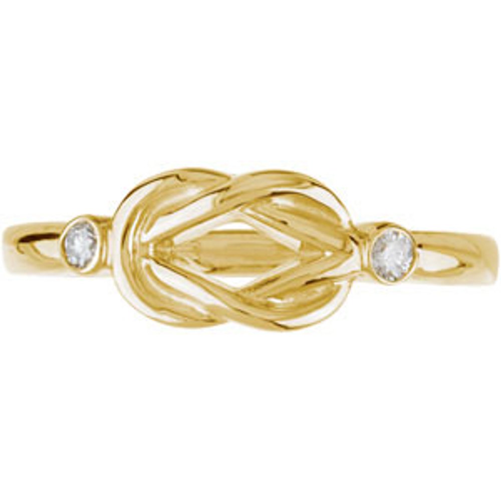 14K Yellow .06 CTW Natural Diamond Knot Ring