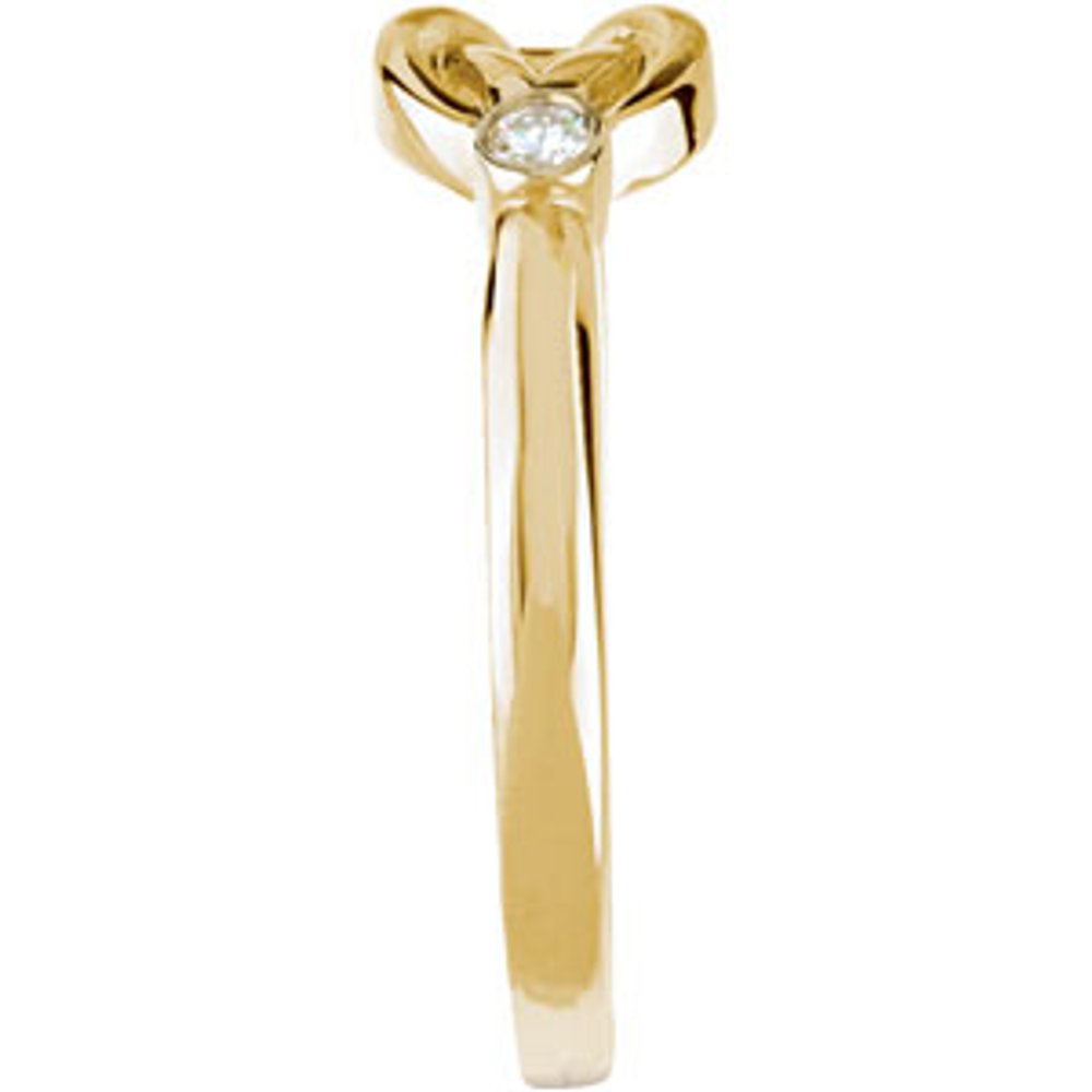 14K Yellow .06 CTW Natural Diamond Knot Ring