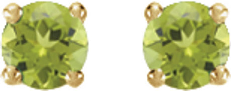 14K Yellow Gold Natural Peridot Stud Earrings
