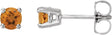 14K White Gold Natural Citrine Stud Earrings