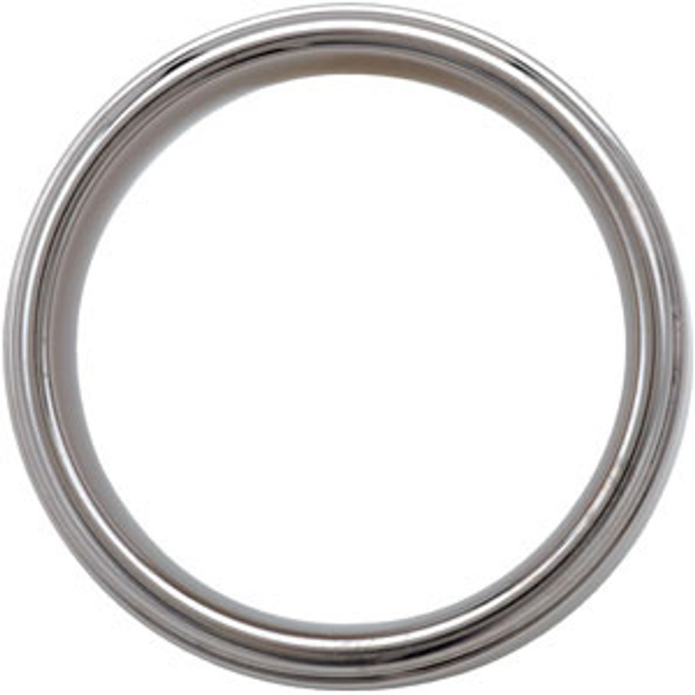 Tungsten 8 mm Stepped-Edge Inlay Comfort-Fit Band  Size 7