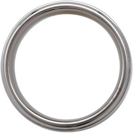 Tungsten 8 mm Stepped-Edge Inlay Comfort-Fit Band  Size 7