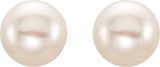 14K Yellow 8-9 mm Cultured White Freshwater Button Pearl Earrings