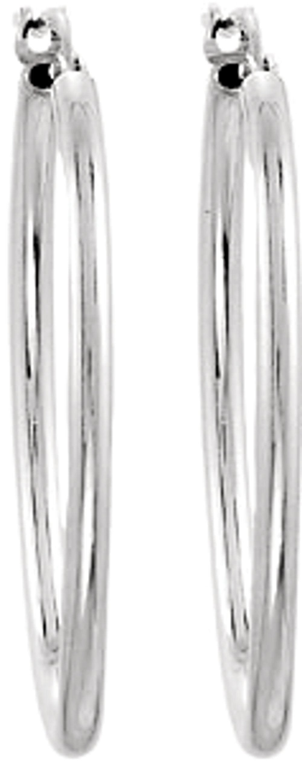 Sterling Silver 24x18 mm Tube Hoop Earrings