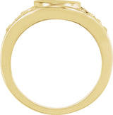14K Yellow 12.8x9 mm Oval Signet Ring