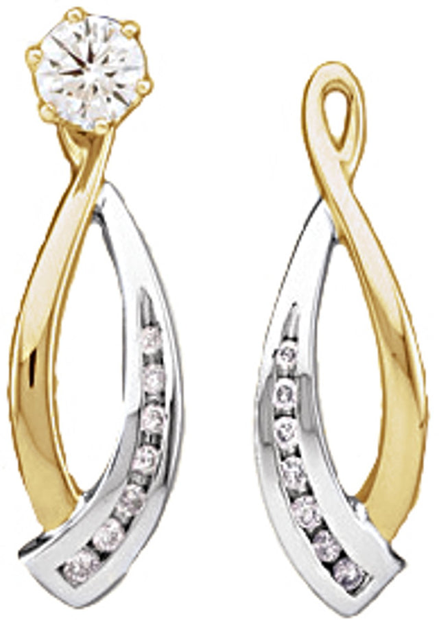 14K White/Yellow 1/5 CTW Natural Diamond Earring Jackets