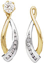 14K White/Yellow 1/5 CTW Natural Diamond Earring Jackets