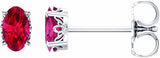 14K White Gold Lab-Grown Ruby Earrings