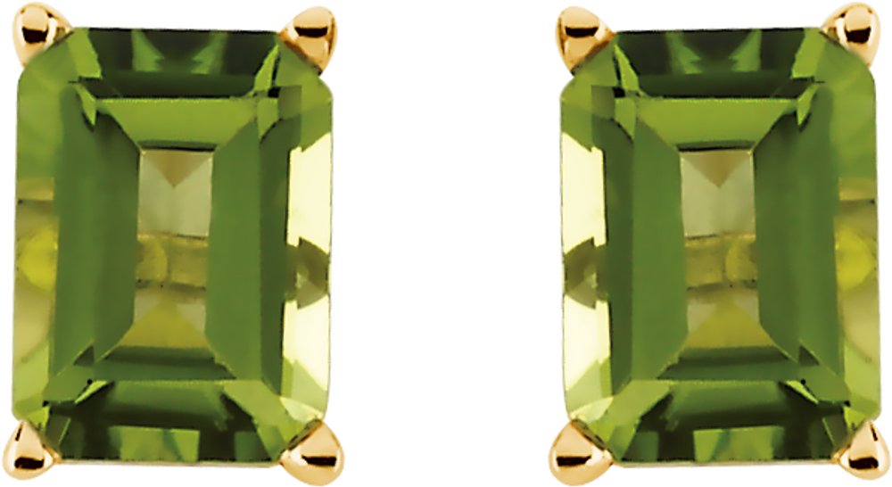 14K Yellow Natural Peridot Earrings