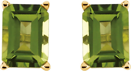 14K Yellow Natural Peridot Earrings