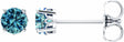 14K White Gold Natural Swiss Blue Topaz Scroll Setting® Stud Earrings