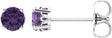 14K White Gold Natural Amethyst Scroll Setting® Stud Earrings