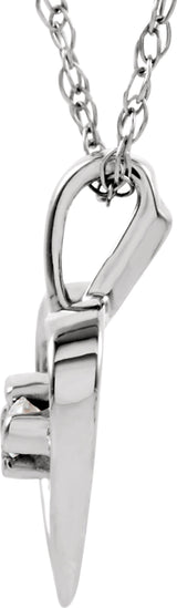 14K White Gold .03 CTW Natural Diamond Heart 18" Necklace
