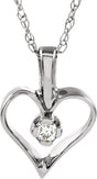 14K White .03 CTW Natural Diamond Heart 18" Necklace