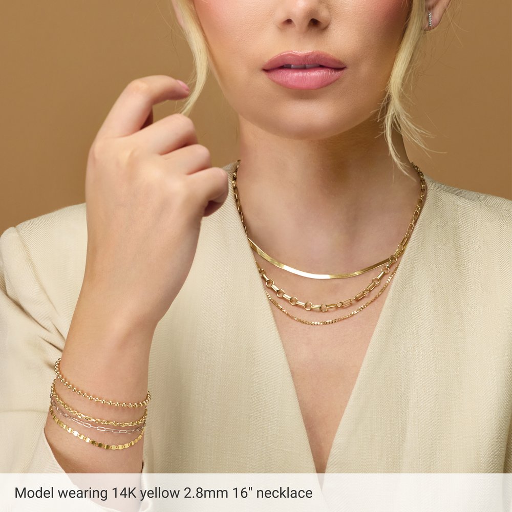 14K Yellow Gold 4.6 mm Flexible Herringbone 16" Chain