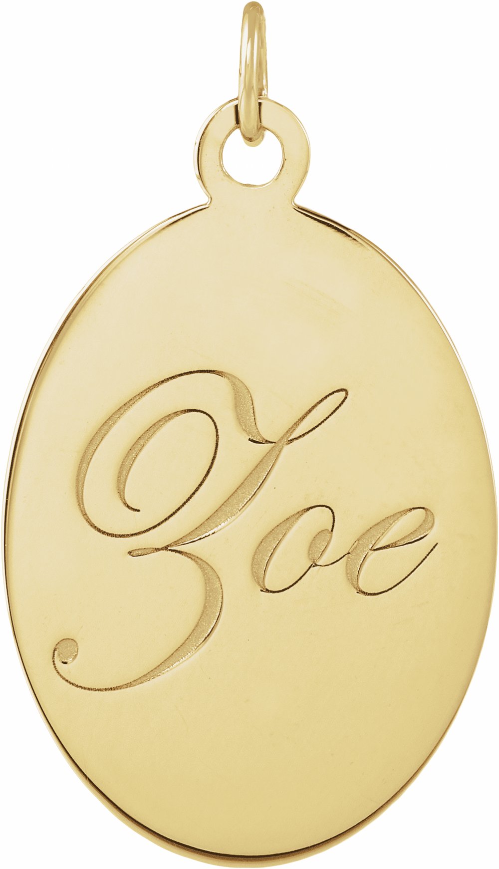 10K Yellow Gold Engravable Oval Disc Pendant
