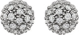 14K White 1/2 CTW Natural Diamond Cluster Earrings