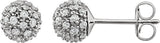 14K White Gold 1/2 CTW Natural Diamond Cluster Earrings