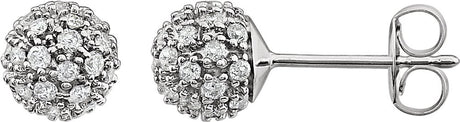 14K White Gold 1/2 CTW Natural Diamond Cluster Earrings