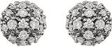 14K White 1/4 CTW Natural Diamond Cluster Earrings