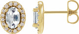14K Yellow Gold 7/8 CTW Lab-Grown Diamond French-Set Halo-Style Earrings
