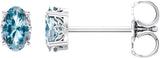 14K White Gold Natural Sky Blue Topaz Earrings