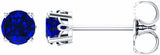 14K White Gold Lab-Grown Sapphire 4-Prong Scroll Setting® Stud Earrings