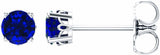 14K White Lab-Grown Sapphire 4-Prong Scroll Setting® Stud Earrings