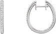 14K White 1 CTW Natural Diamond Inside-Outside 27.8 mm Hoop Earrings