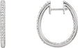 14K White Gold 1/4 CTW Natural Diamond Inside-Outside 20.8 mm Hoop Earrings