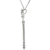 Sterling Silver 1/10 CTW Natural Diamond Crown Key 18" Necklace