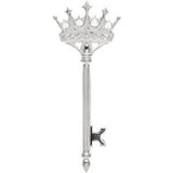 Sterling Silver 1/10 CTW Natural Diamond Crown Key Pendant