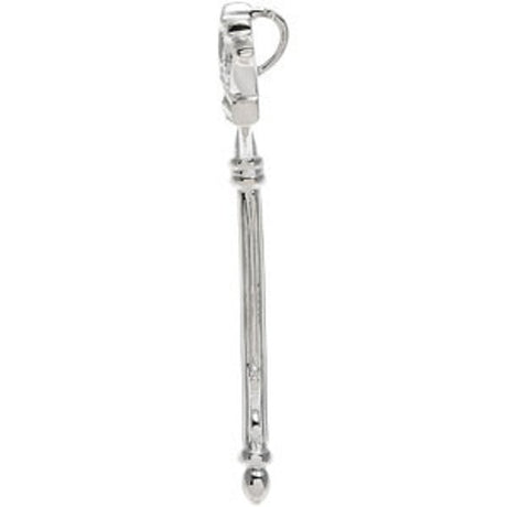 Sterling Silver 1/10 CTW Natural Diamond Crown Key Pendant