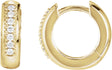 14K Yellow Gold 1/8 CTW Natural Diamond 12.6 mm Huggie Earrings