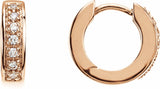 14K Rose Gold 1/6 CTW Natural Diamond 12.1 mm Hoop Earrings