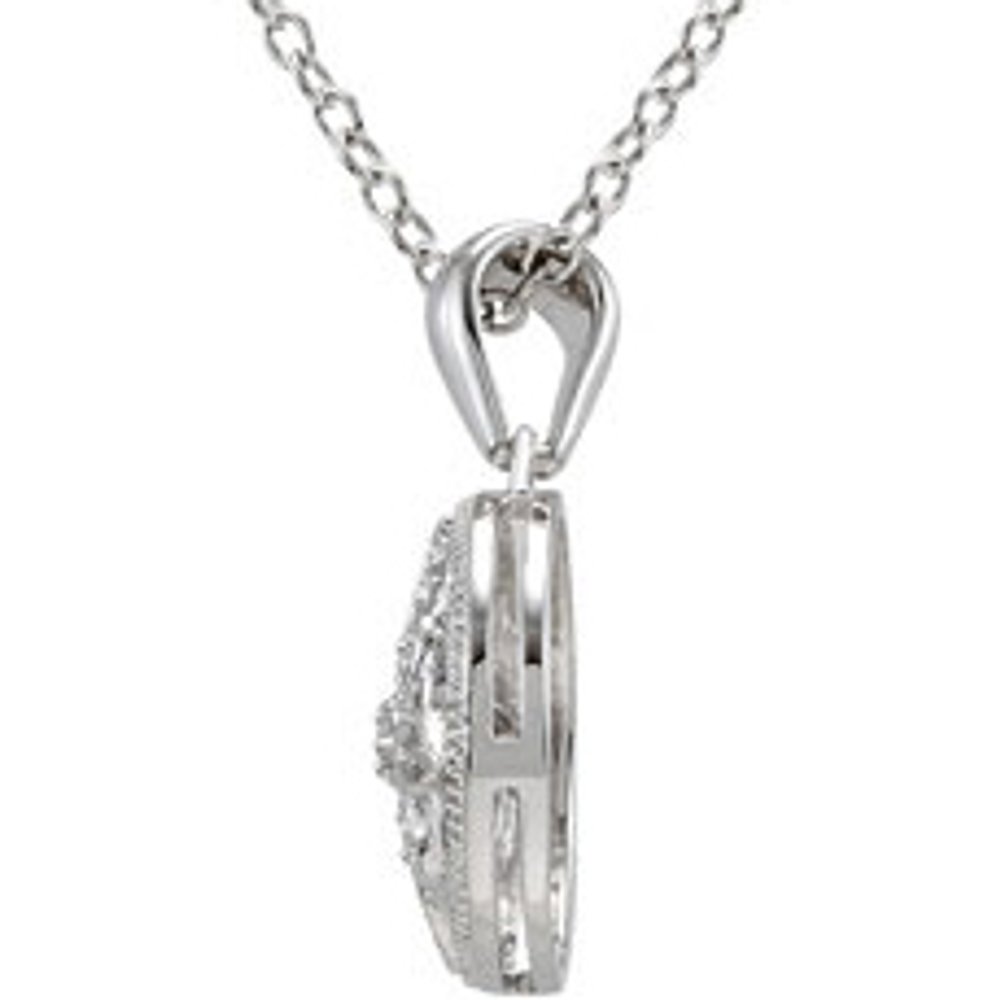 Sterling Silver .05 CTW Natural Diamond 18" Necklace